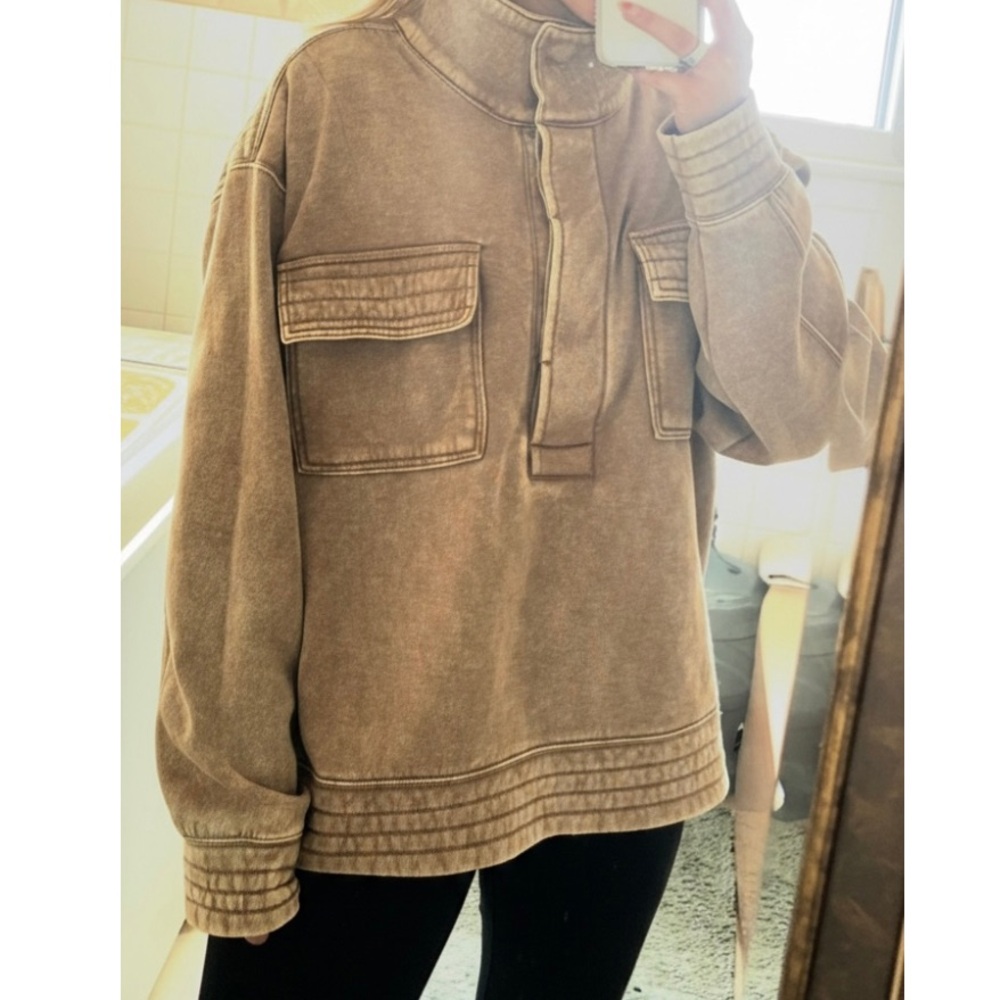 ZEANNA Brown Pullover Sweatshirt